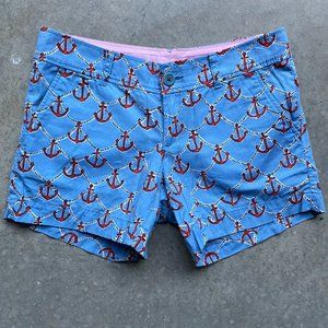 Lilly Pulitzer Callahan Shorts Cottonn Anchor Nautical Print 2